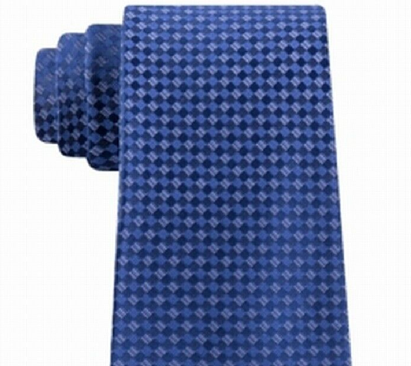 Kenneth Cole Reaction Men's Micro Checkerboard Slim Tie Navy Size Regular